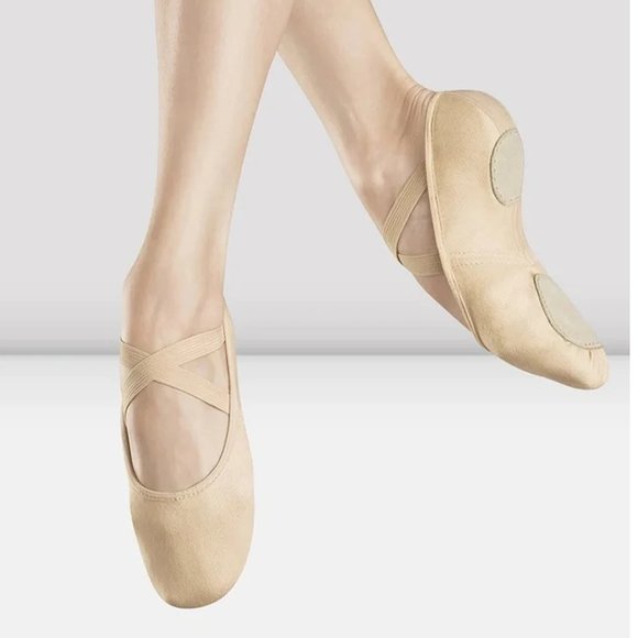 NEW Bloch Infinity Stretch Split Sole Canvas Ballet Dance Slipper Shoes Lt Sand - Picture 1 of 7